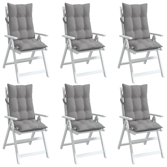 Vidaxl 6er Set Stuhlkissen für Hochlehner 120x50 cm Grau - 34% Rabatt