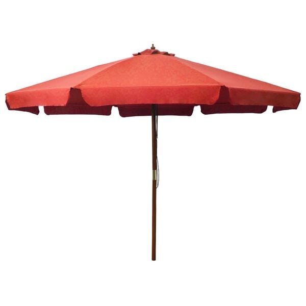 Vidaxl Sonnenschirm mit Holzmast 330 cm Terracotta - 35% Rabatt