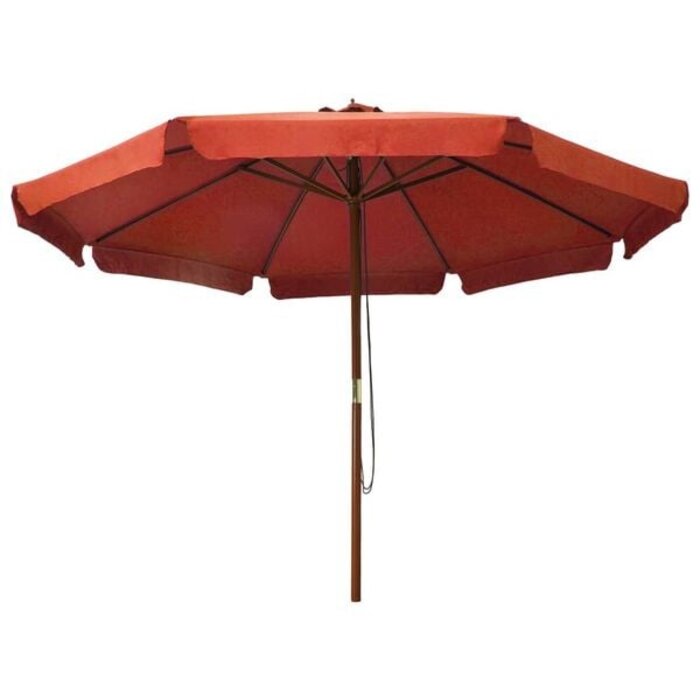 Vidaxl Sonnenschirm mit Holzmast 330 cm Terracotta - 35% Rabatt