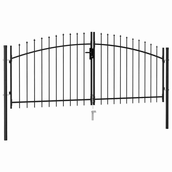 Vidaxl Doppelflügeliges Gartentor Stahl Schwarz 3 x 1,25 m - 35% Rabatt