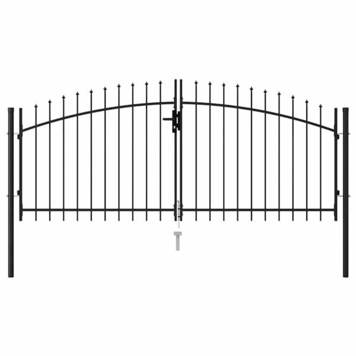 Vidaxl Doppelflügeliges Gartentor Stahl Schwarz 3 x 1,25 m - 35% Rabatt