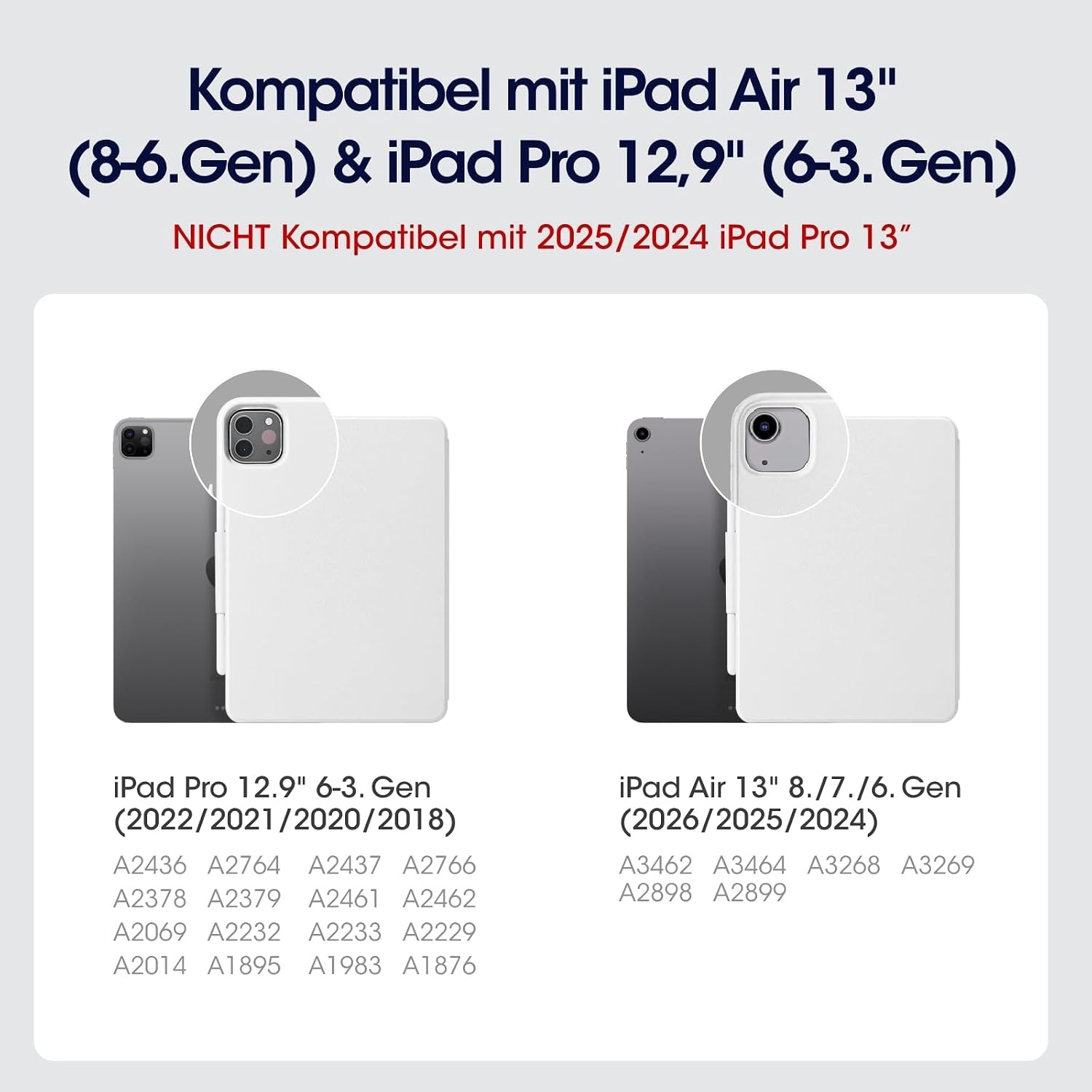 Schutzhülle für iPad Air 13" & Pro 12.9" | Weiß | 77% Rabatt