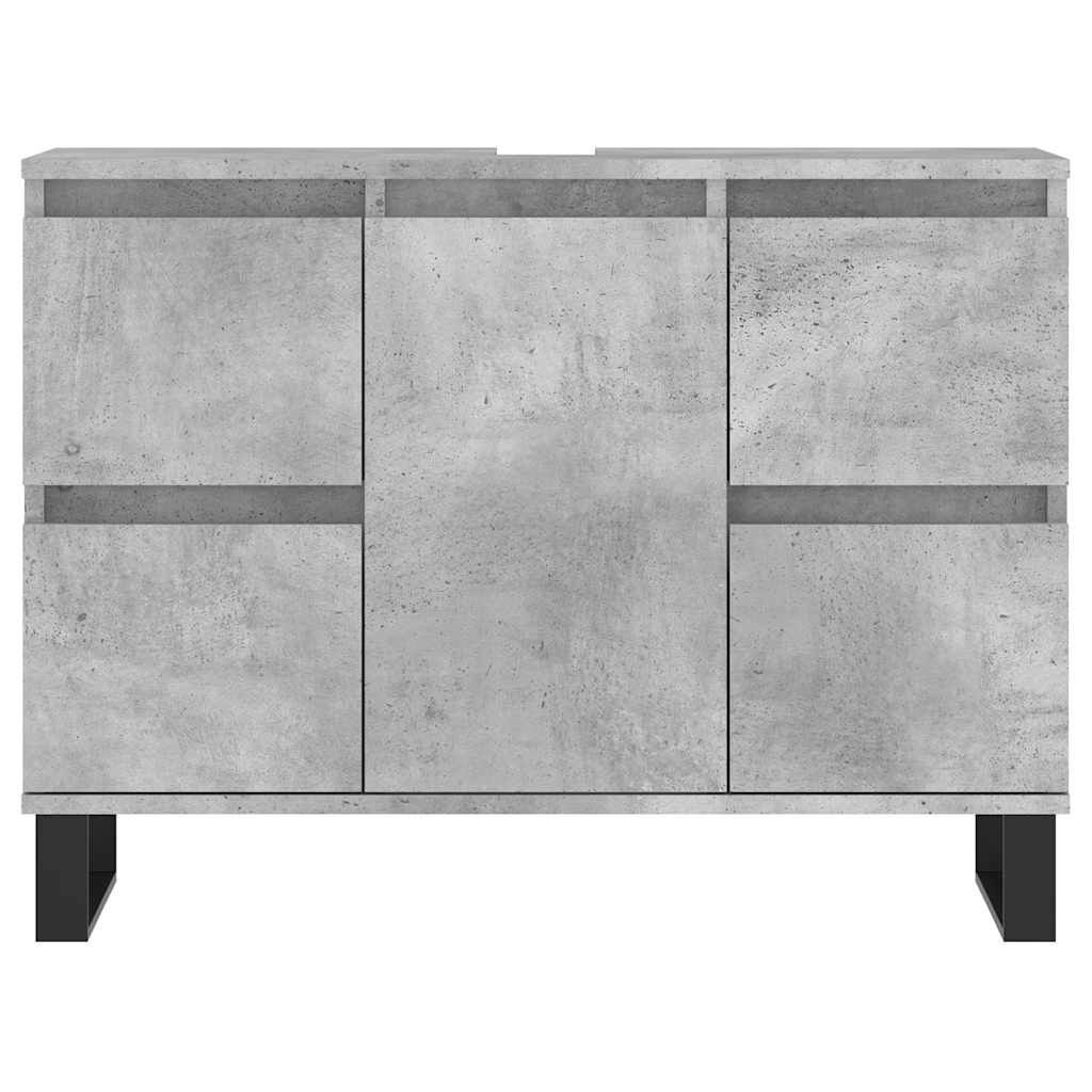 Badezimmerschrank in Betongrau 80x33x60 cm - 36% Rabatt