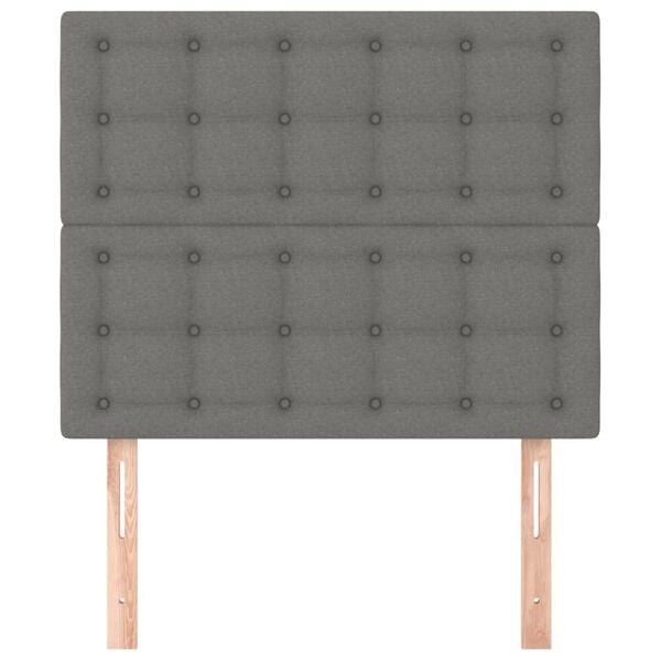 2er Set Bettkopfteil Dunkelgrau 80x78/88 cm - 27% Rabatt
