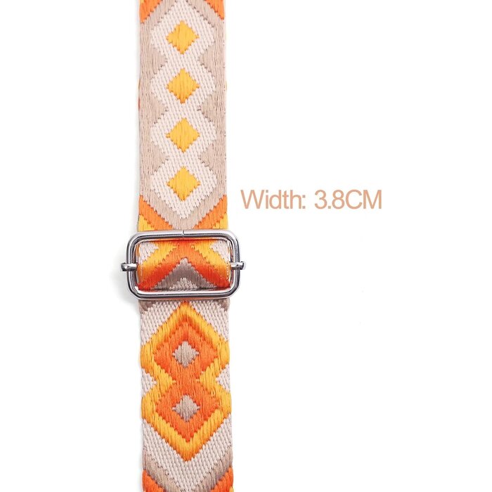 Verstellbarer Schultergurt, Orange, 3,8 cm, Gold-Karabiner - 25% Rabatt
