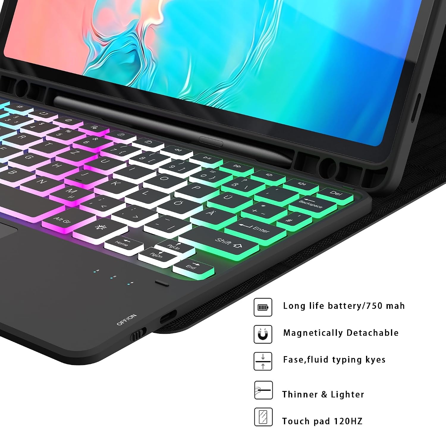 Tastaturhülle Samsung Galaxy Tab S9 11 Zoll - QWERTZ - 77% Rabatt