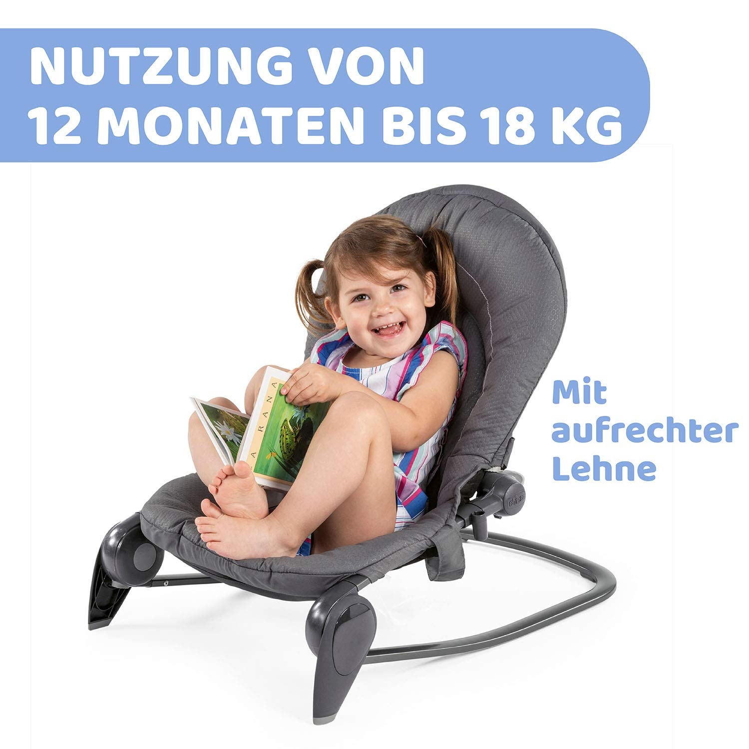 Babywippe 0-18 kg in Moon Grey - 4-fach verstellbar - 34% Rabatt