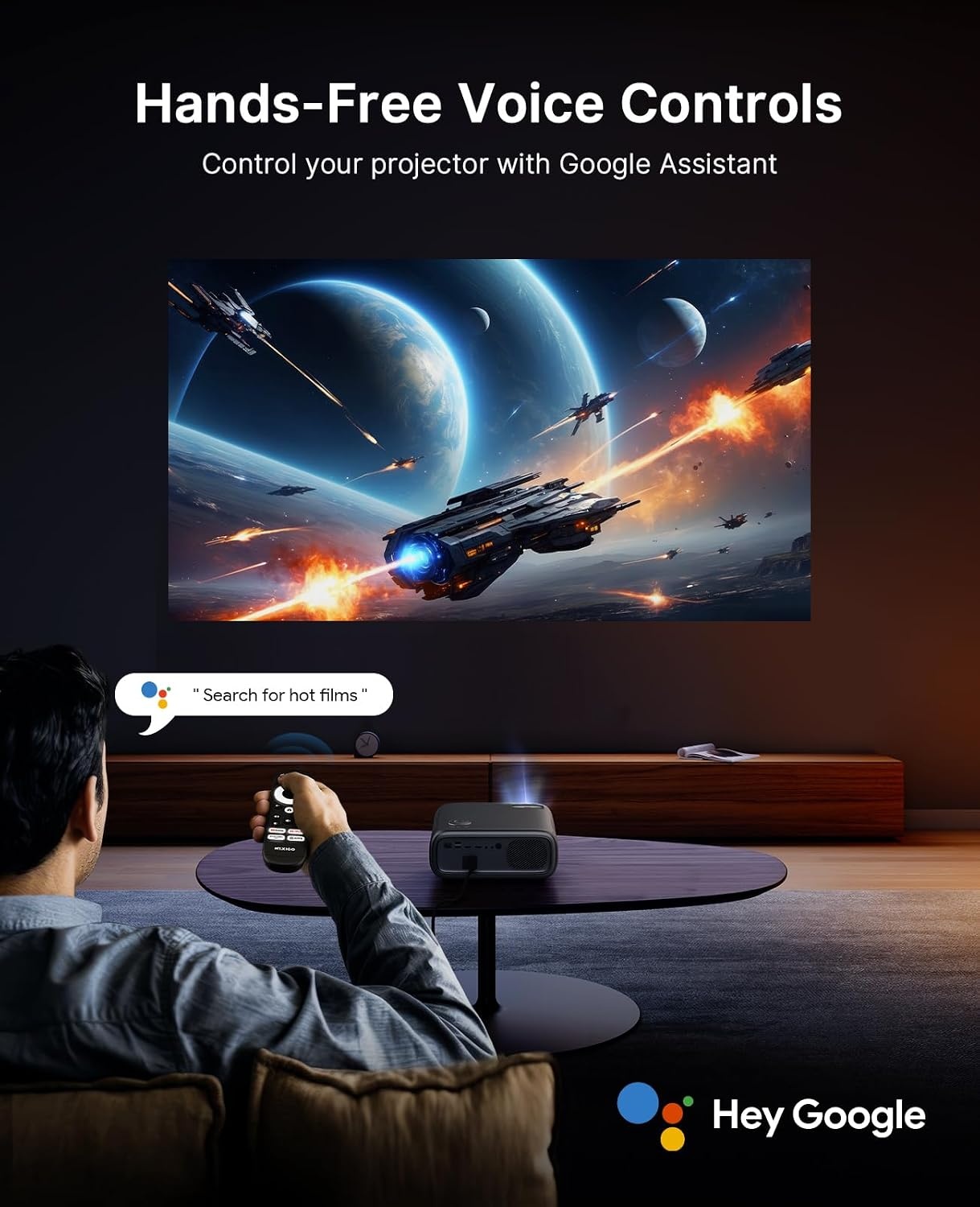 Full HD Google TV Beamer - 800 ANSI-Lumen - 35% Rabatt