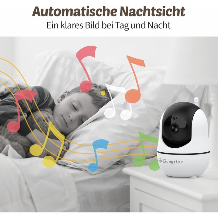 HD Video-Babyphone 7 Zoll Monitor - 34% Rabatt - 1080p Nachtsicht & 360° Kamera