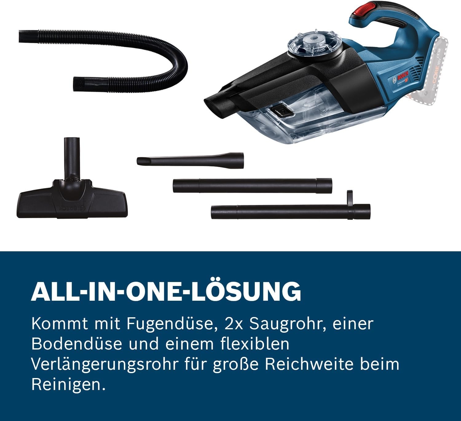 Akku-Handstaubsauger 18V mit Zubehör - 34% Rabatt auf Retourenware