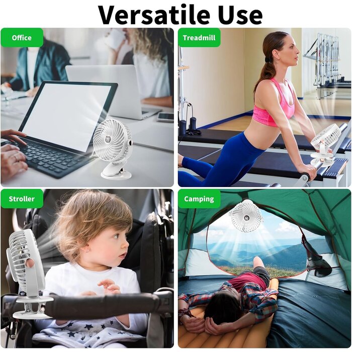 Clip-Ventilator 6 Zoll mit 6000mAh Akku - Weiß - 29% Rabatt