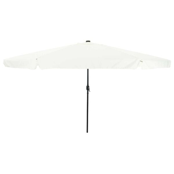 Runder Garten-Sonnenschirm mit LED, 395 cm, Sand/Anthrazit - 34% Rabatt