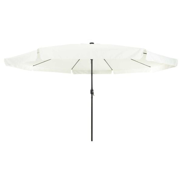 Runder Garten-Sonnenschirm mit LED, 395 cm, Sand/Anthrazit - 34% Rabatt