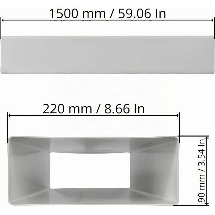 Flachkanal 220x90 mm, 150 cm - 33% Rabatt auf Lüftungsrohr