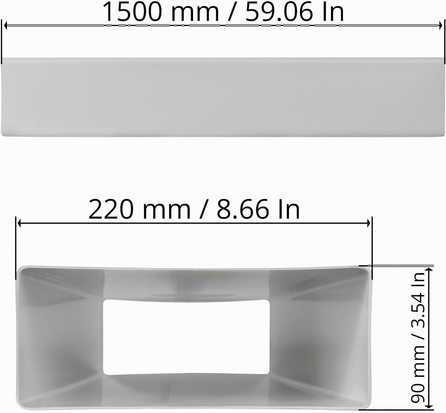 Flachkanal 220x90 mm, 150 cm - 33% Rabatt auf Lüftungsrohr