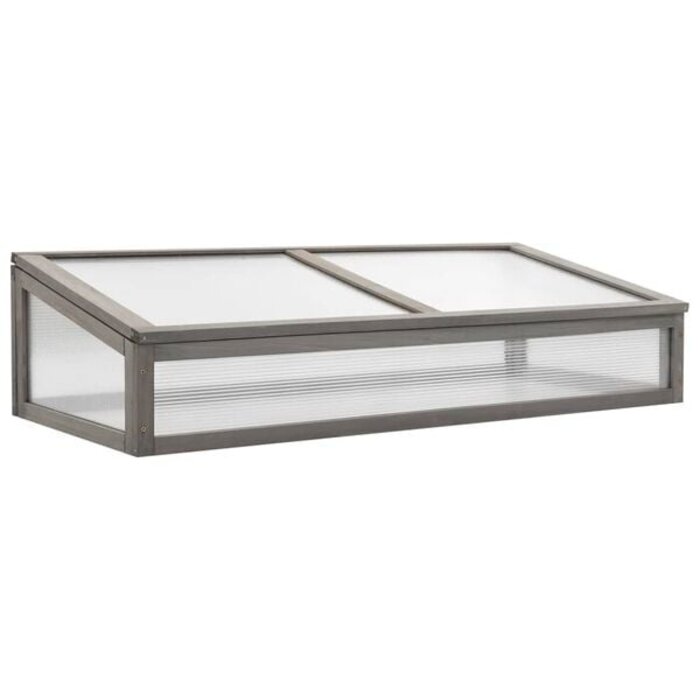 Hochbeet mit Gewächshausaufsatz 110x54cm, grau - 34% Rabatt