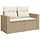 2-Sitzer Polyrattan Gartenbank, Beige - 34% Rabatt