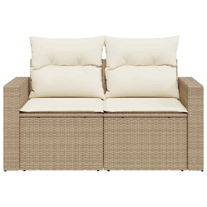 2-Sitzer Polyrattan Gartenbank, Beige - 34% Rabatt