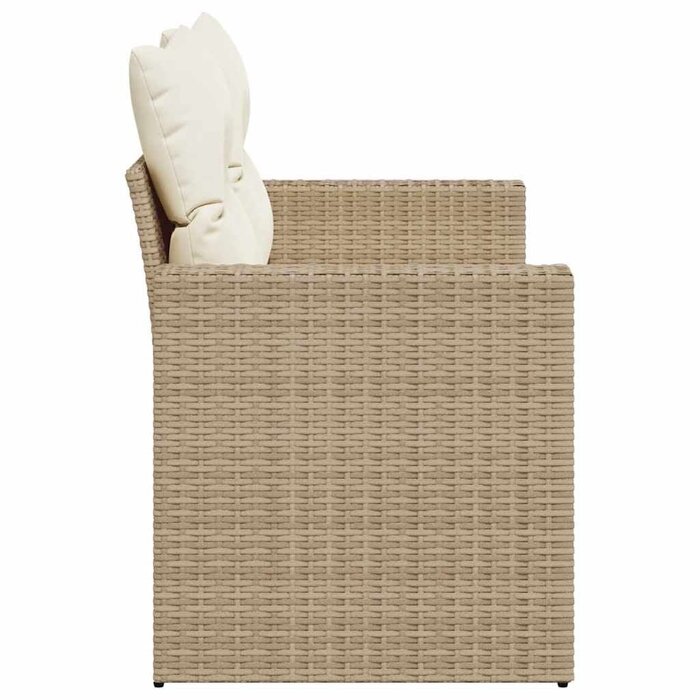 2-Sitzer Polyrattan Gartenbank, Beige - 34% Rabatt