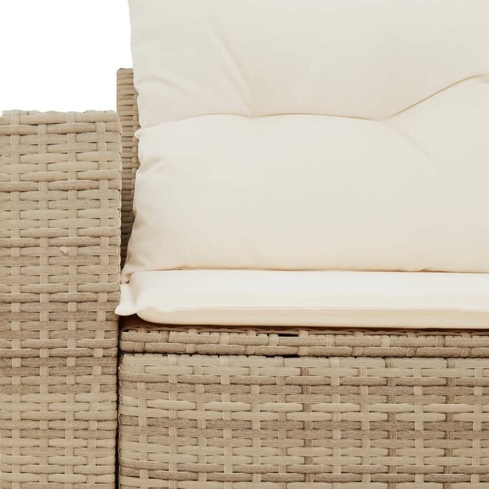 2-Sitzer Polyrattan Gartenbank, Beige - 34% Rabatt