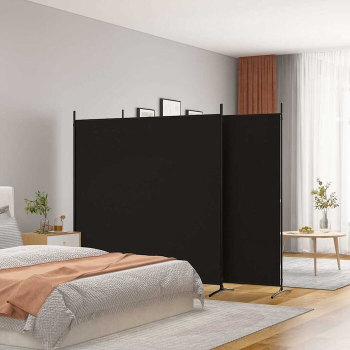 Raumteiler 3-teilig 525x180 cm Stoff Schwarz - 44% Rabatt