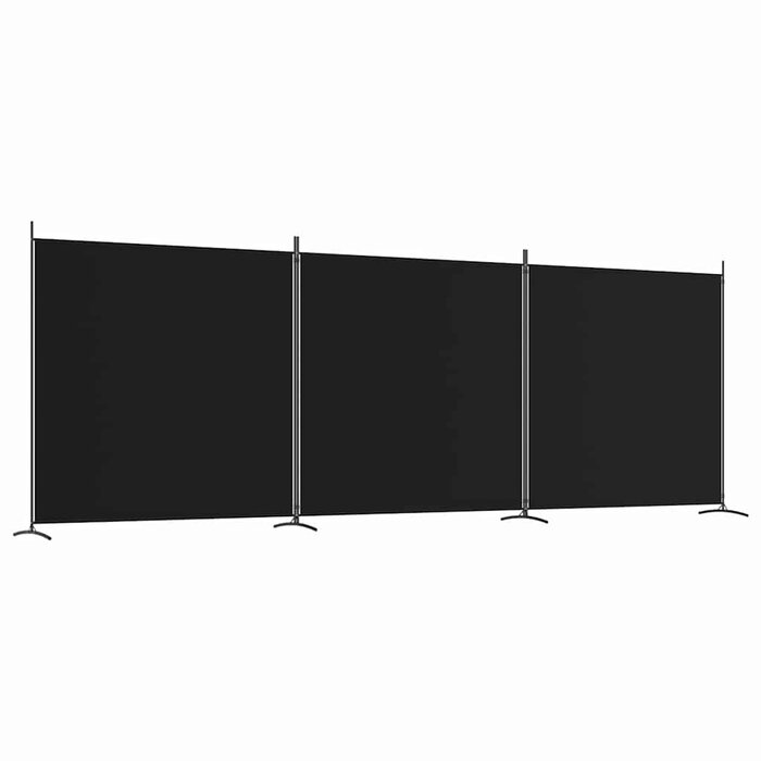 Raumteiler 3-teilig 525x180 cm Stoff Schwarz - 44% Rabatt