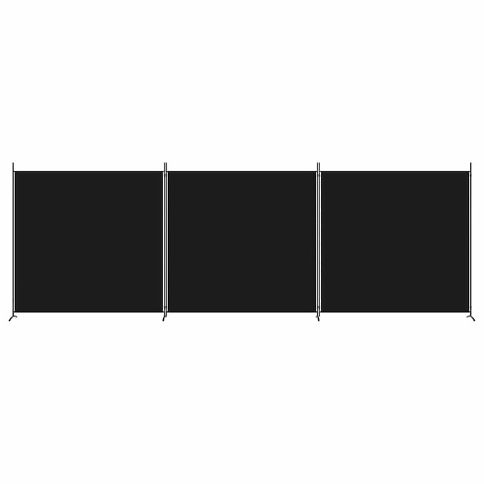 Raumteiler 3-teilig 525x180 cm Stoff Schwarz - 44% Rabatt
