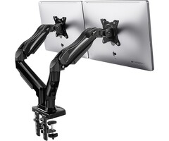 Doppel-Monitorhalterung für 13-32 Zoll - 50% Rabatt - Schwarz, Aluminium