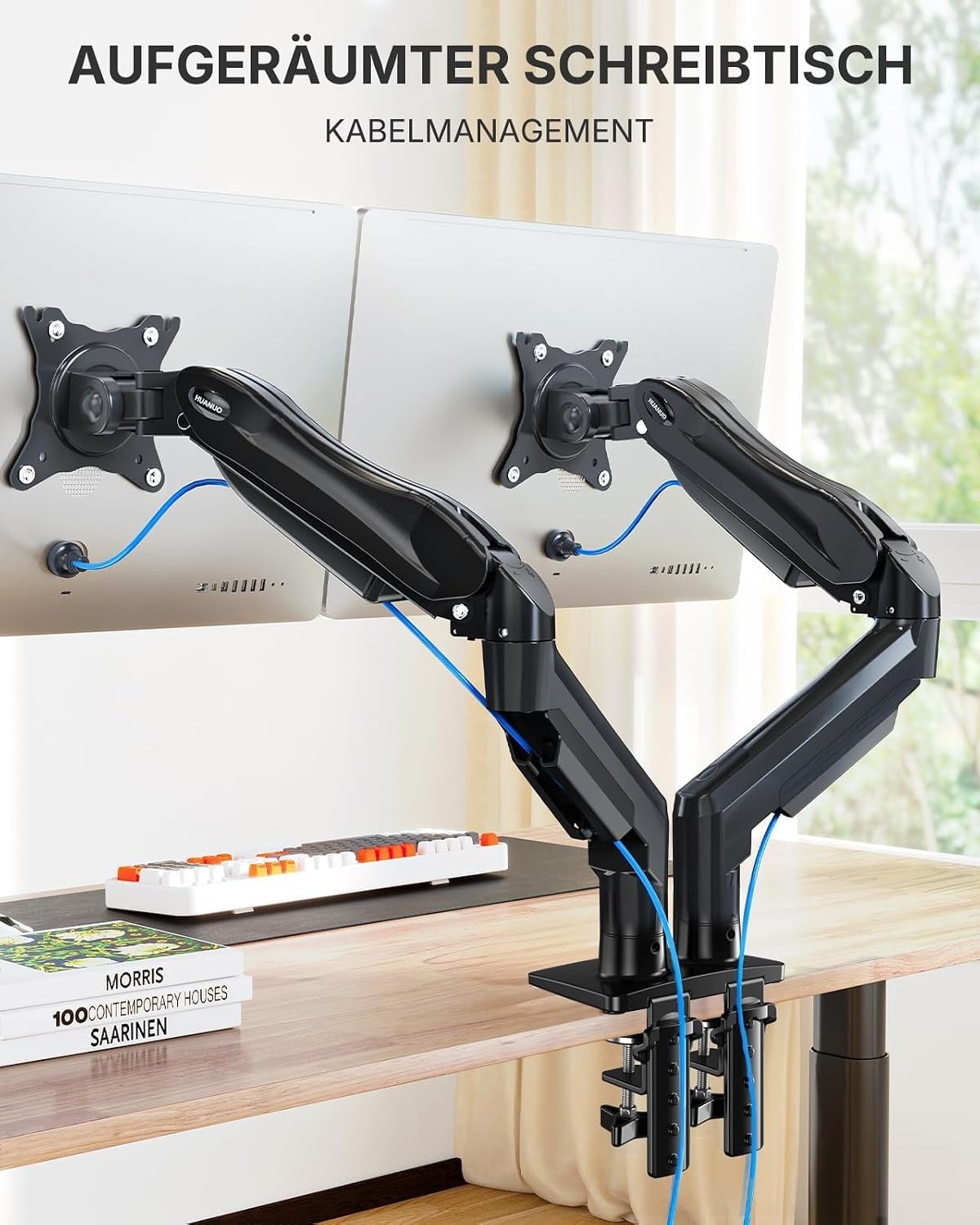 Doppel-Monitorhalterung 13-32 Zoll VESA - 33% Rabatt - Schwarz