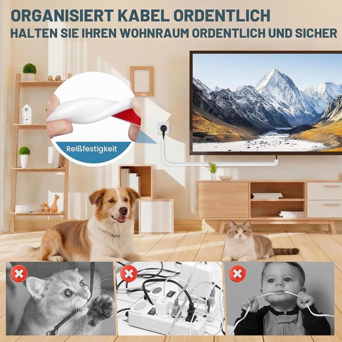 Flexibler Silikon-Kabelkanal 6m, 14x10mm - Weiß - 31% Rabatt
