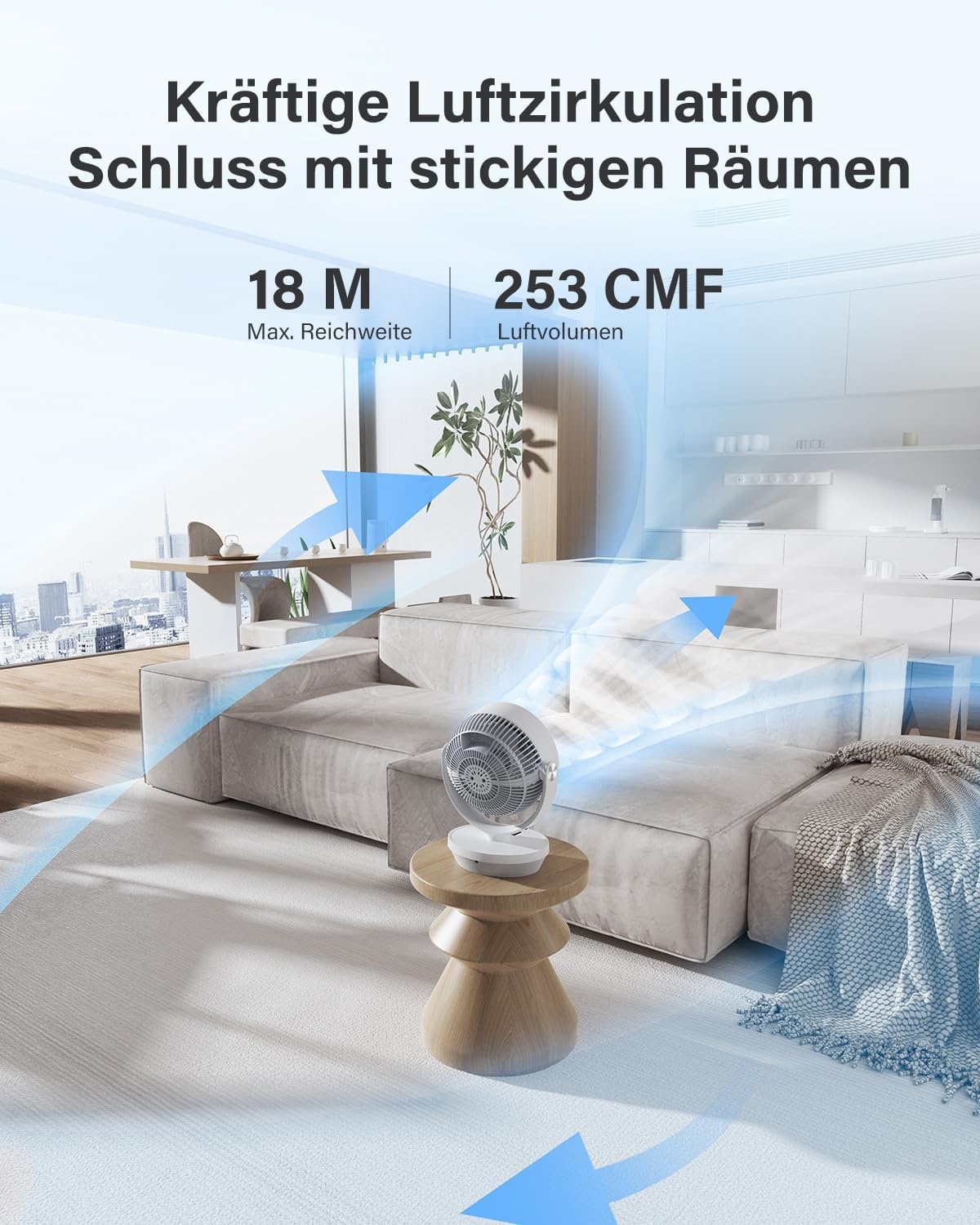 Tischventilator 33 cm mit Fernbedienung - 32% Rabatt - Leise & Leistungsstark