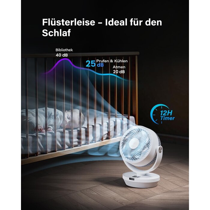 Tischventilator 33 cm mit Fernbedienung - 32% Rabatt - Leise & Leistungsstark