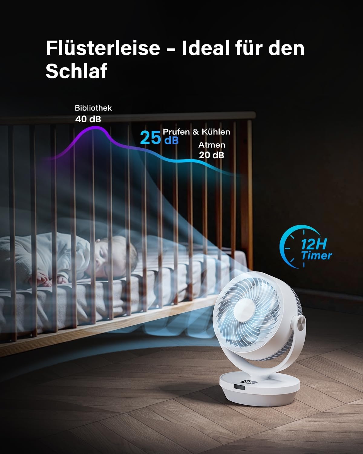 Tischventilator 33 cm mit Fernbedienung - 32% Rabatt - Leise & Leistungsstark