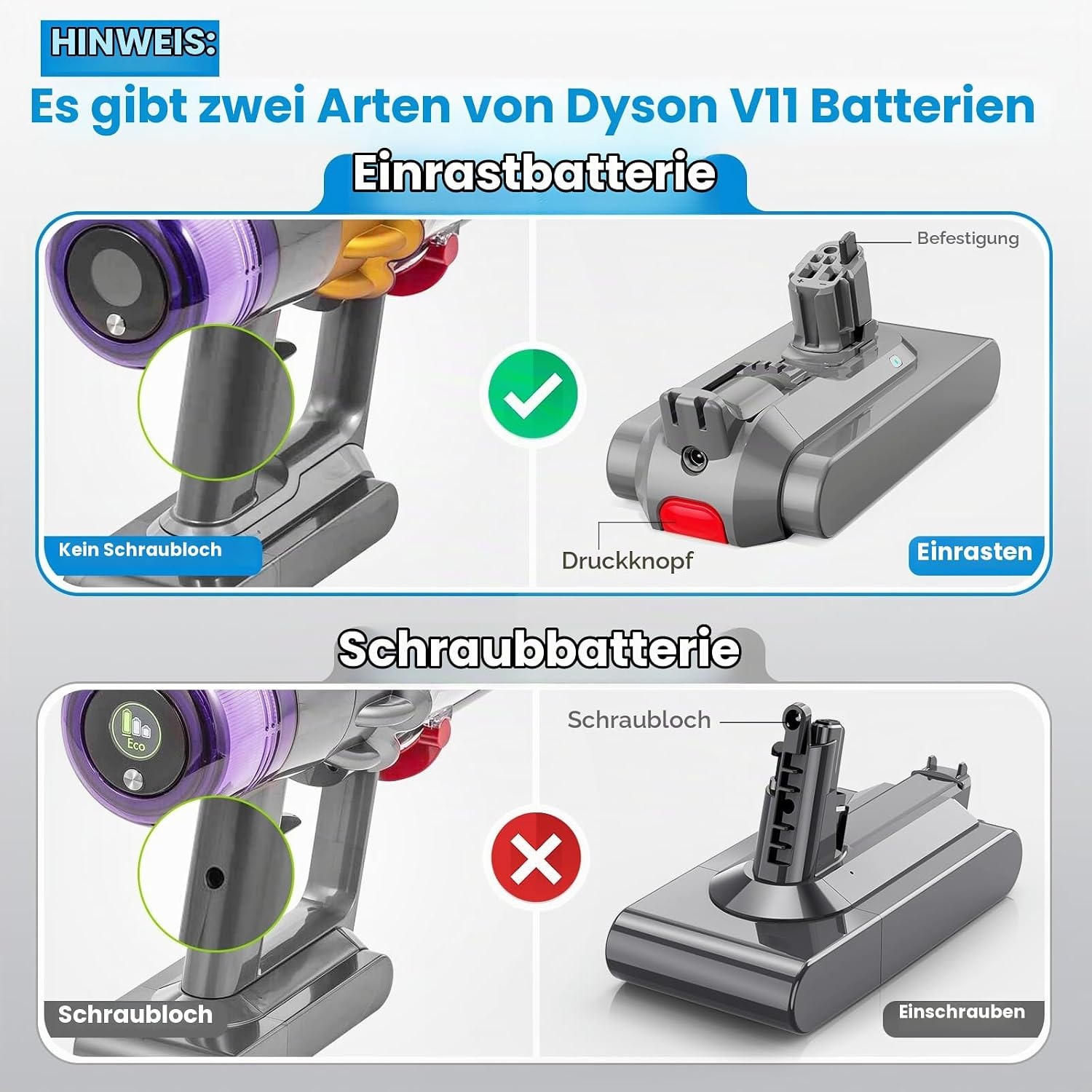 Asuncell Ersatzakku für Akku-Staubsauger 3900 mAh Klick-System - 33% Rabatt