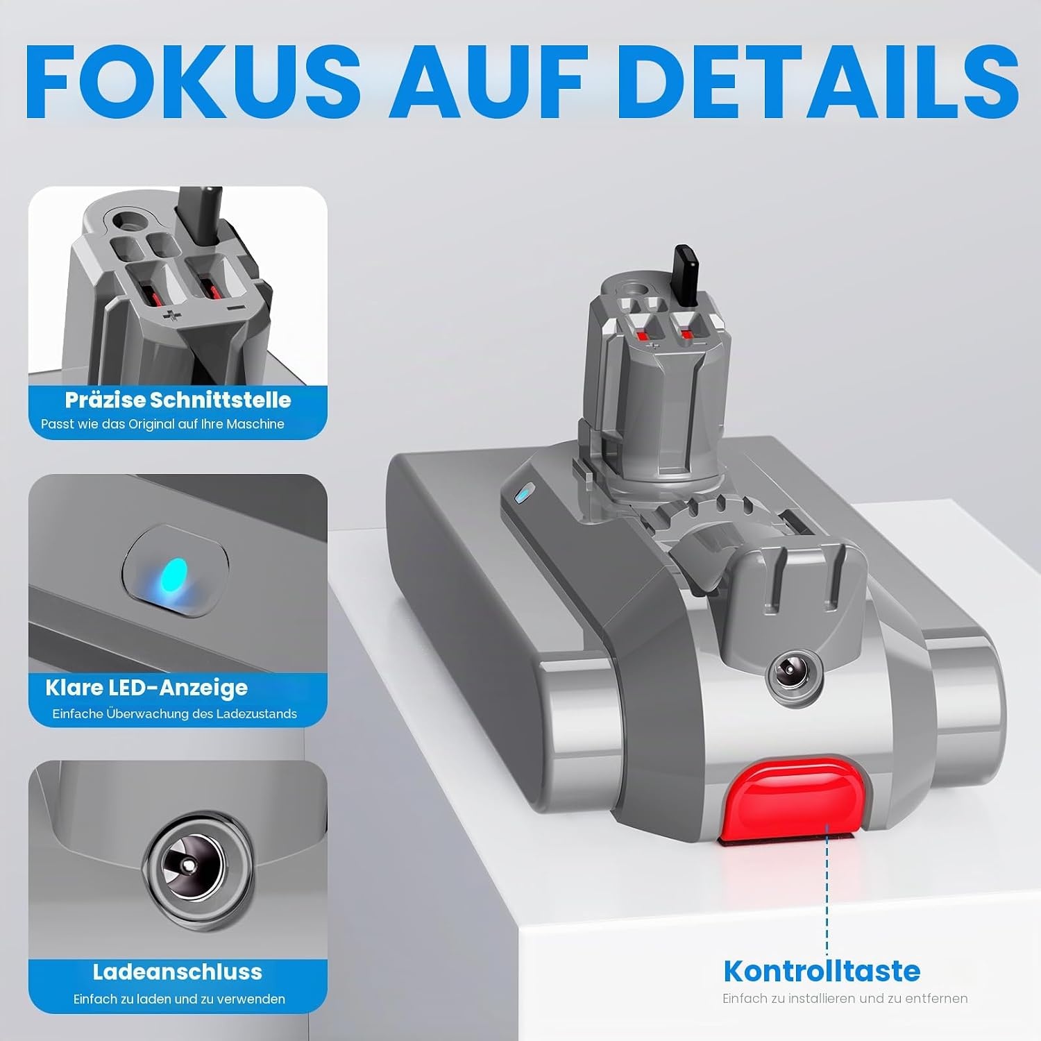 Asuncell Ersatzakku für Akku-Staubsauger 3900 mAh Klick-System - 33% Rabatt