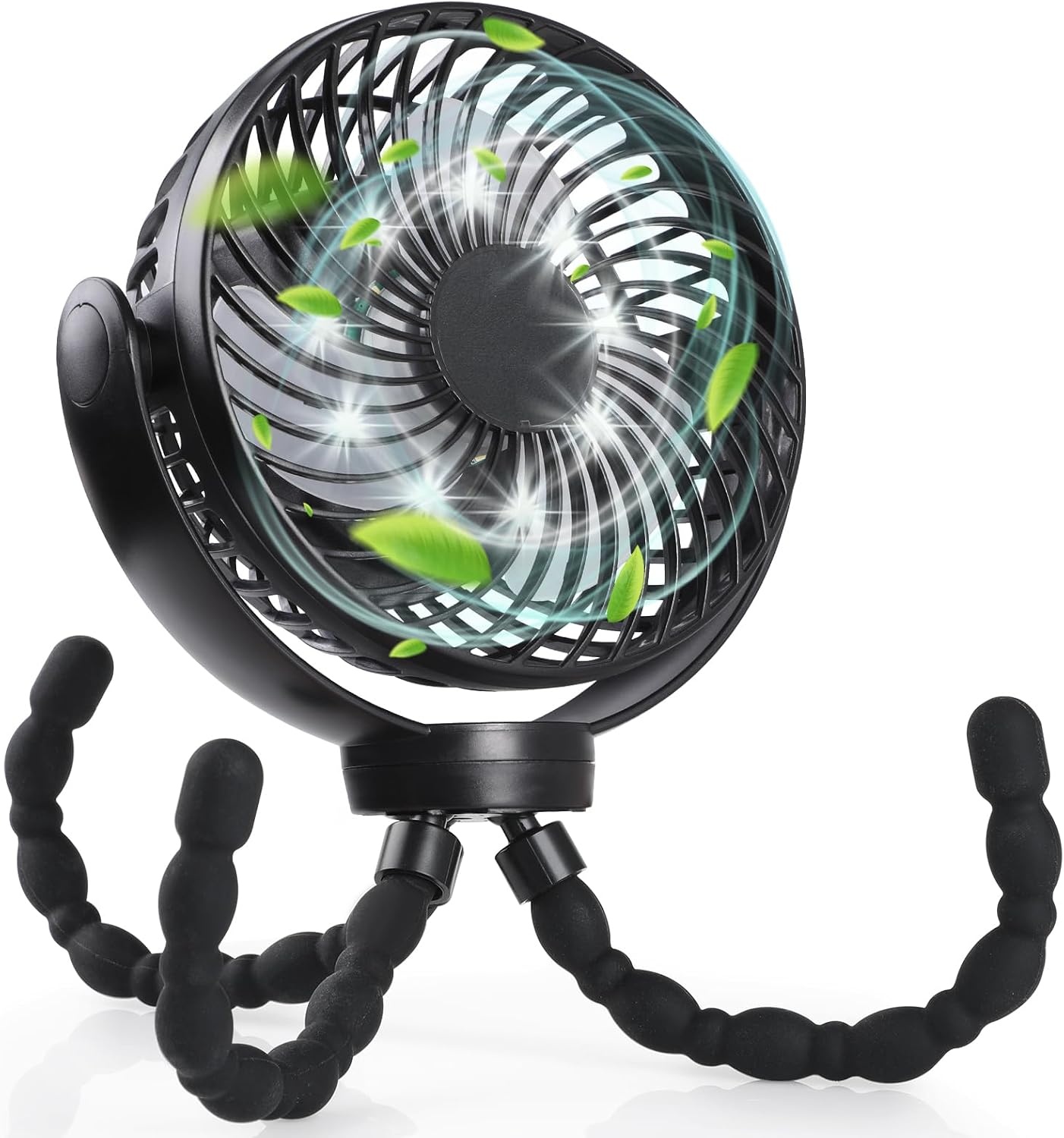 Akku-Kinderwagenventilator mit LED, 5200 mAh, 360° drehbar - 30% Rabatt