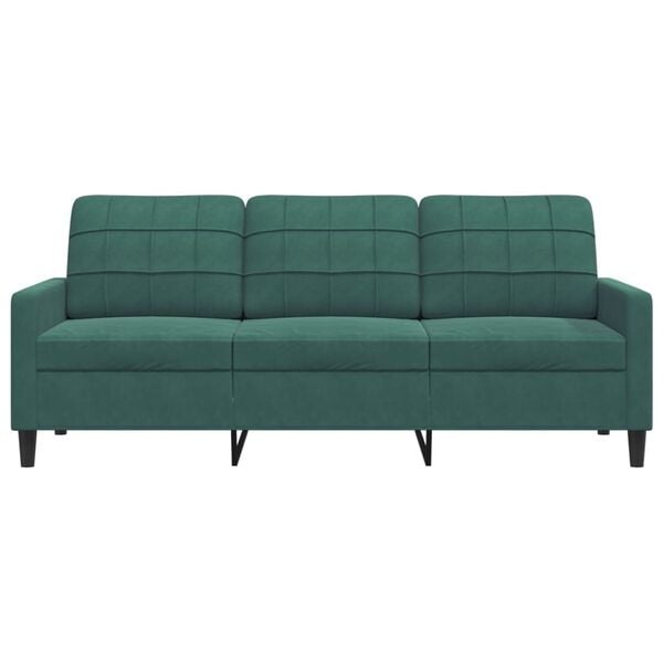 3-Sitzer Sofa Samt Dunkelgrün 180 cm - 35% Rabatt