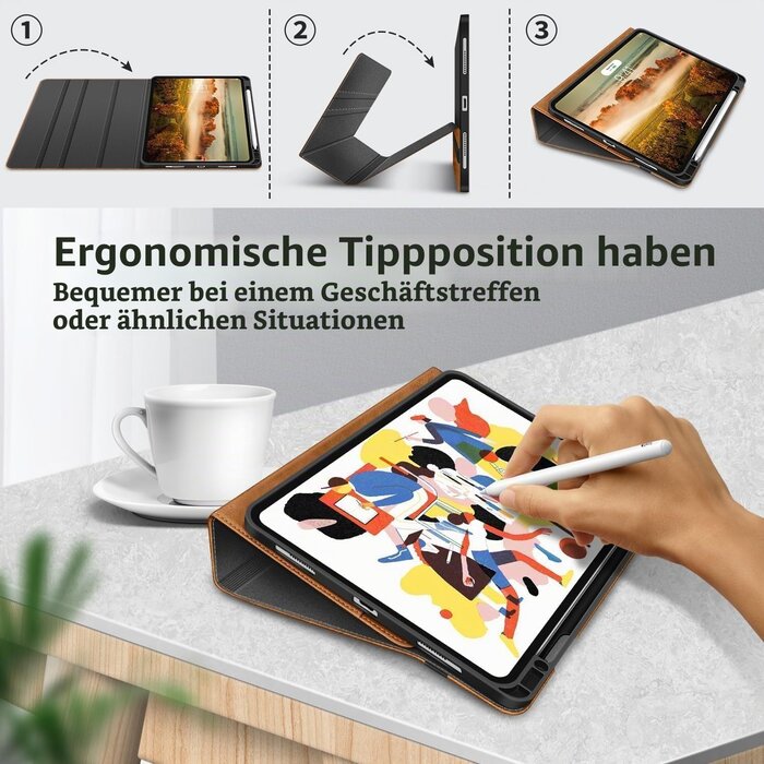 Schutzhülle für iPad Pro 13 Zoll M4, Braun, Stifthalter, 31% Rabatt