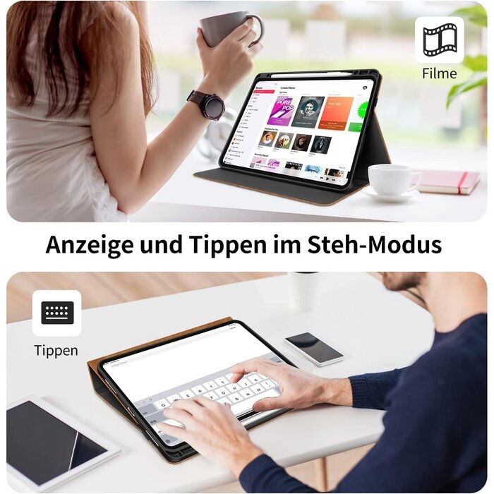 Schutzhülle für iPad Pro 13 Zoll M4, Braun, Stifthalter, 31% Rabatt