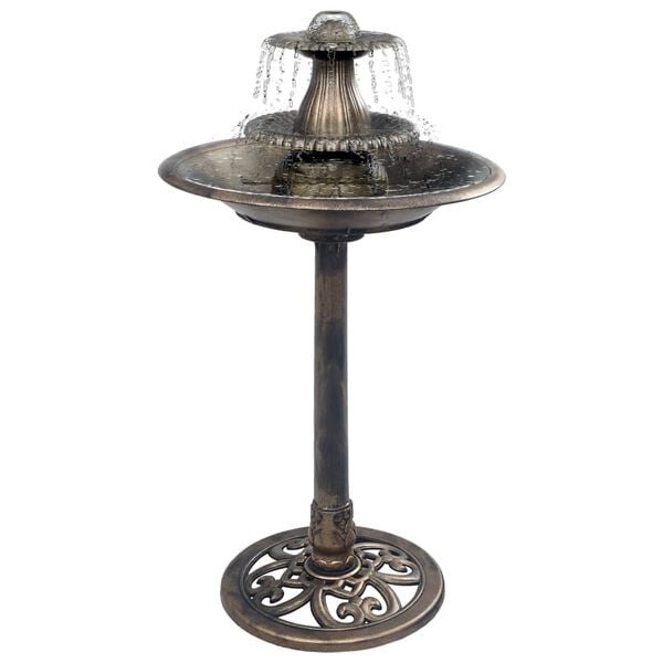 Dekoratives Vogelbad mit Springbrunnen, 50x91 cm, Bronze - 33% Rabatt