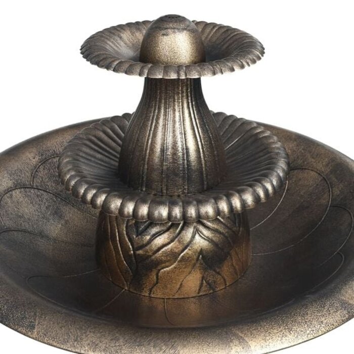 Dekoratives Vogelbad mit Springbrunnen, 50x91 cm, Bronze - 33% Rabatt