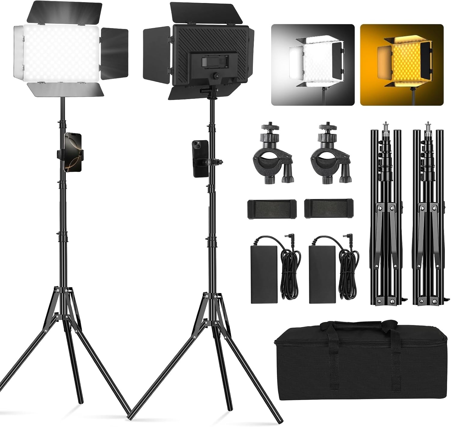 RGB Videoleuchten 2er-Set mit Stativen & 34% Rabatt für Content Creator