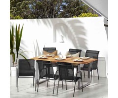 Vidaxl 6er Set Gartenstühle Stahl & Textilene - Schwarz - 47% Rabatt