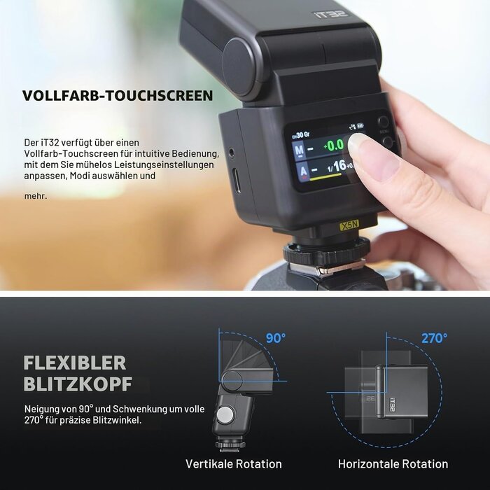 Profi Kamera-Blitz für Nikon - TTL & HSS - 34% Rabatt
