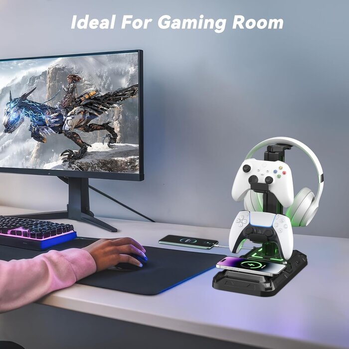 Gaming-Headset-Ständer mit RGB & Wireless-Charger - 31% Rabatt