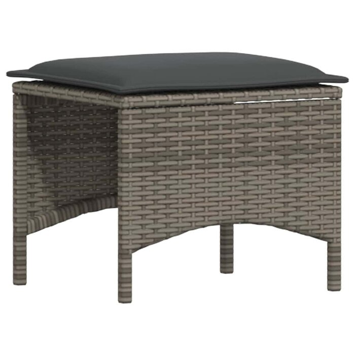 4-tlg. Gartenmöbel-Set Akazie & Rattan Grau - 35% Rabatt