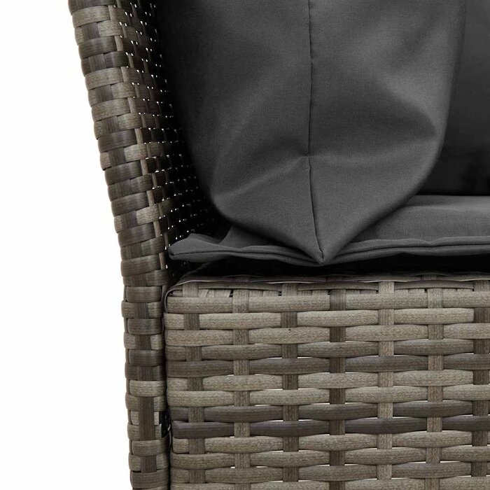 4-tlg. Gartenmöbel-Set Akazie & Rattan Grau - 35% Rabatt