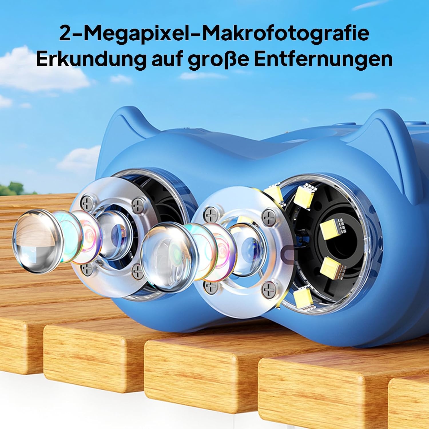 2-in-1 Kindermikroskop & Teleskop 4K - Blau - 31% Rabatt
