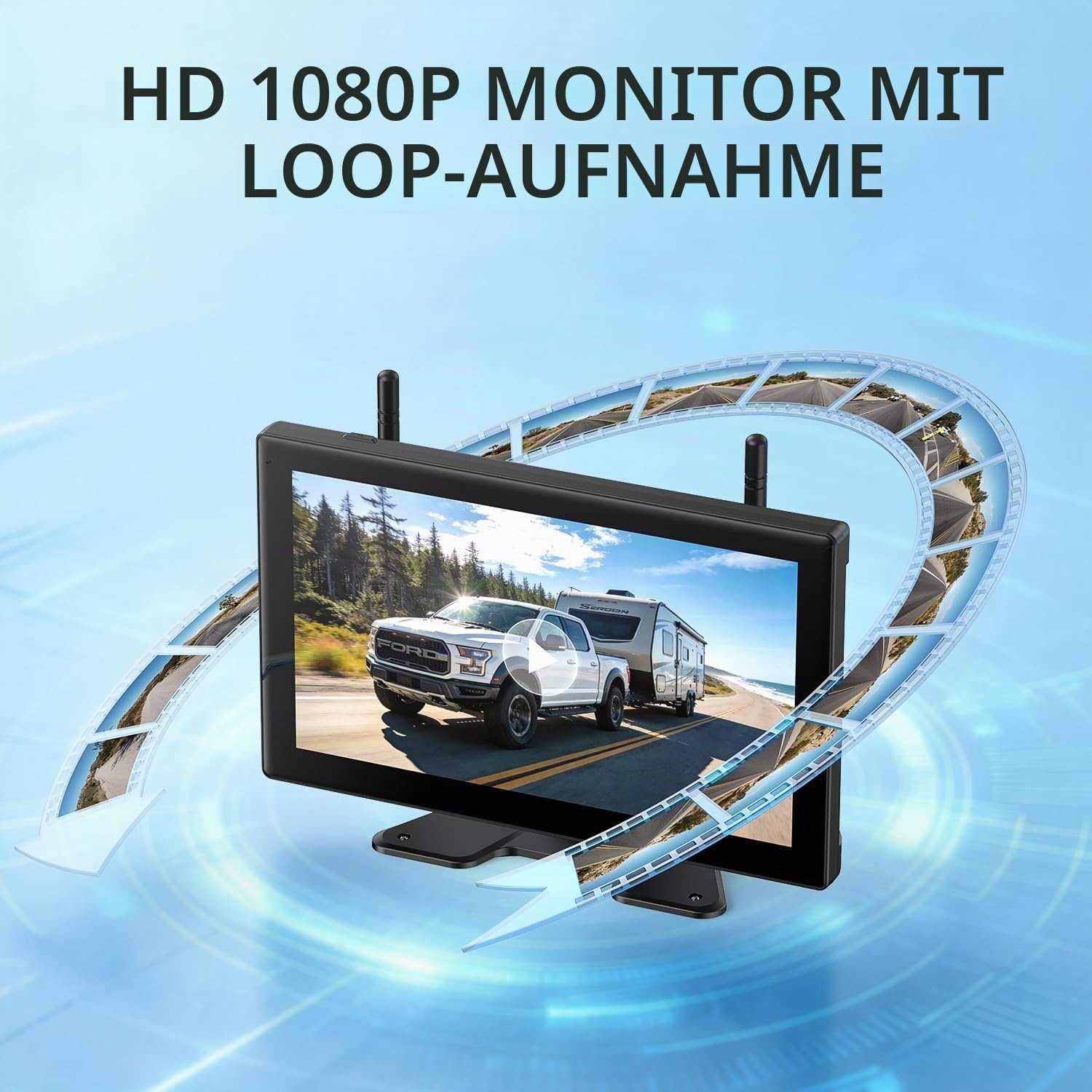 Drahtloses 10 Zoll Rückfahrkamera-Set 4 Solar-Kameras 1080P - 35% Rabatt