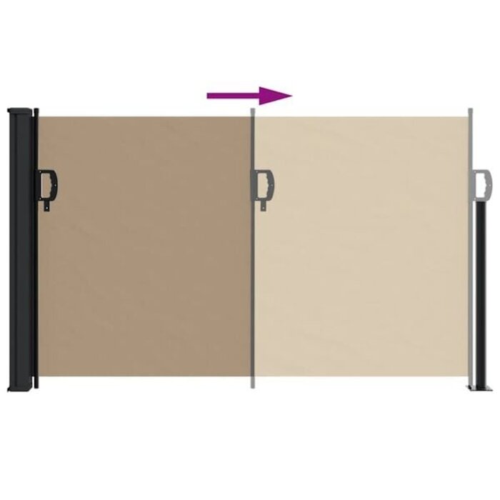 Ausziehbare Seitenmarkise 120x500 cm Taupe - 34% Rabatt